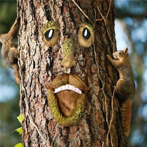 ree Face Outdoor Statues Old Man Tree Hugger Bark Ghost Face Decoration